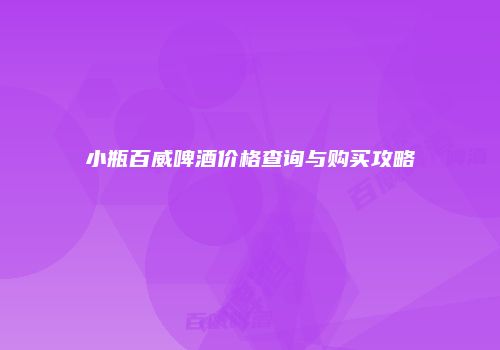 小瓶百威啤酒价格查询与购买攻略