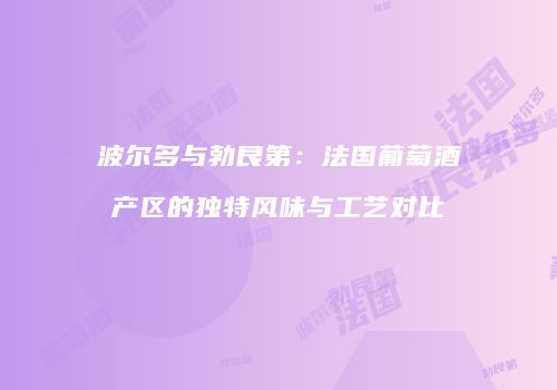 波尔多与勃艮第：法国葡萄酒产区的独特风味与工艺对比