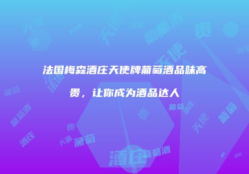 法国梅森酒庄天使牌葡萄酒品味高贵，让你成为酒品达人