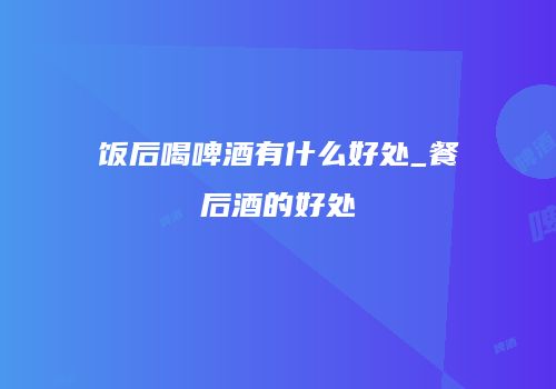 饭后喝啤酒有什么好处_餐后酒的好处