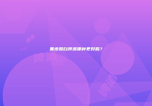 黑皮和白啤酒哪种更好喝？