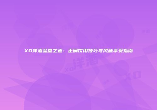 XO洋酒品鉴之道：正确饮用技巧与风味享受指南