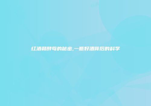 红酒和酵母的秘密,一瓶好酒背后的科学
