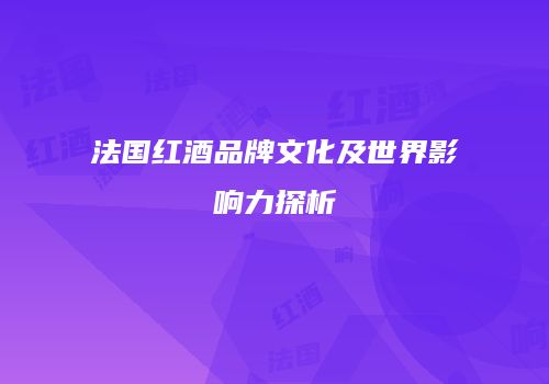 法国红酒品牌文化及世界影响力探析