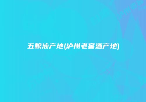 五粮液产地(泸州老窖酒产地)