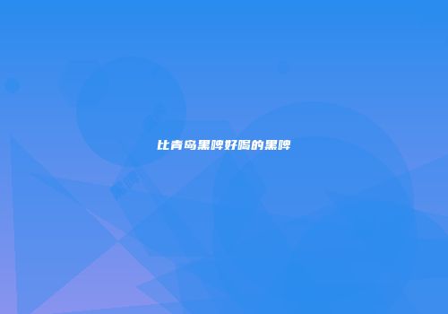 比青岛黑啤好喝的黑啤