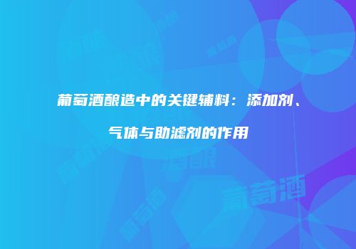 葡萄酒酿造中的关键辅料：添加剂、气体与助滤剂的作用
