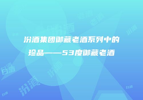 汾酒集团御藏老酒系列中的珍品——53度御藏老酒