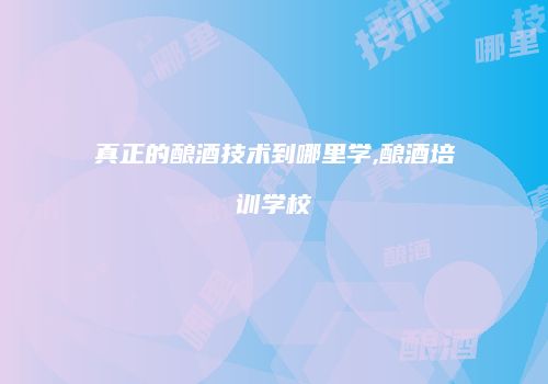 真正的酿酒技术到哪里学,酿酒培训学校