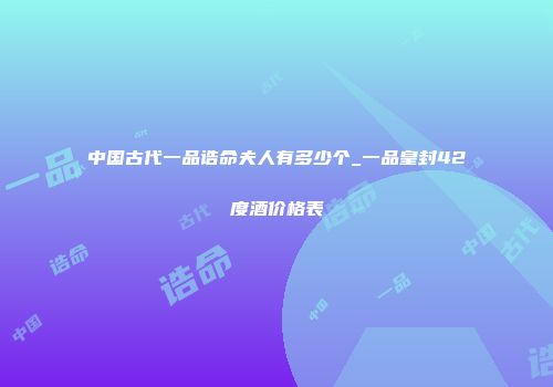 中国古代一品诰命夫人有多少个_一品皇封42度酒价格表