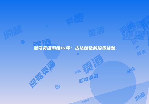 迎驾贡酒洞藏16年：古法酿造的珍贵佳酿