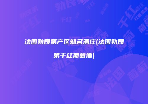 法国勃艮第产区知名酒庄(法国勃艮第干红葡萄酒)