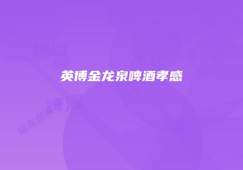 英博金龙泉啤酒孝感