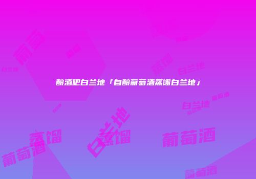 酿酒吧白兰地「自酿葡萄酒蒸馏白兰地」