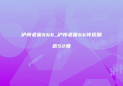 泸州老窖666_泸州老窖66传统酿造52度