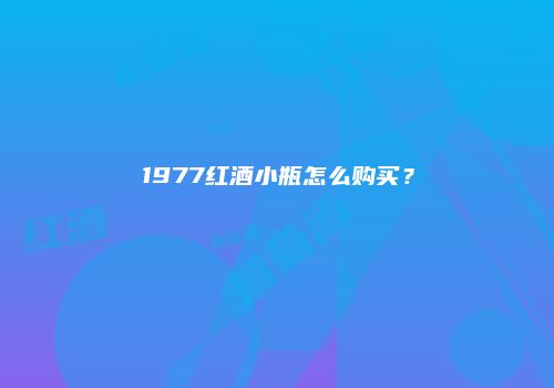1977红酒小瓶怎么购买？
