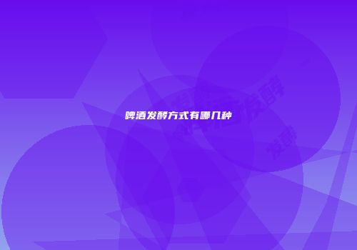 啤酒发酵方式有哪几种