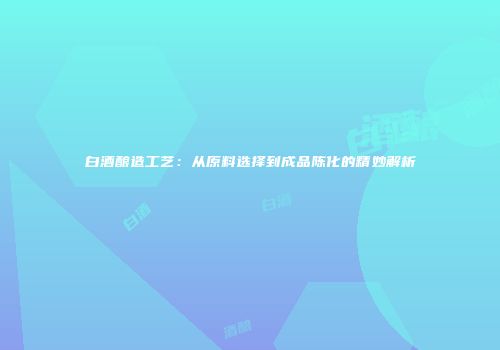 白酒酿造工艺：从原料选择到成品陈化的精妙解析