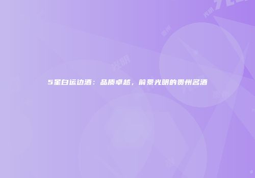 5星白运边酒：品质卓越，前景光明的贵州名酒