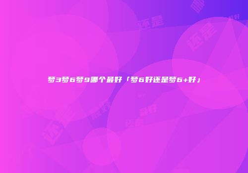 梦3梦6梦9哪个最好「梦6好还是梦6+好」