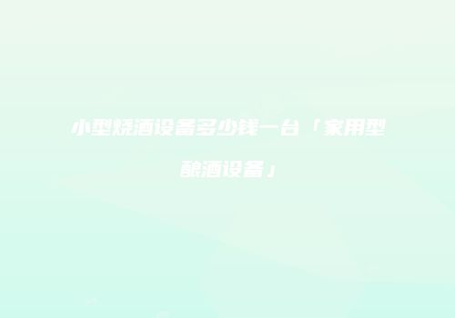 小型烧酒设备多少钱一台「家用型酿酒设备」