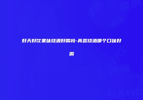 好天好饮果味烧酒好喝吗-真露烧酒哪个口味好喝
