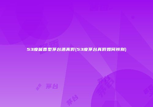 53度酱香型茅台酒真假(53度茅台真假如何辨别)