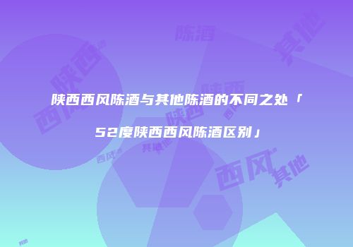 陕西西风陈酒与其他陈酒的不同之处「52度陕西西风陈酒区别」