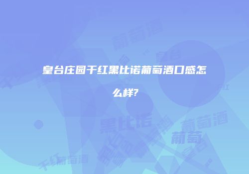 皇台庄园干红黑比诺葡萄酒口感怎么样?