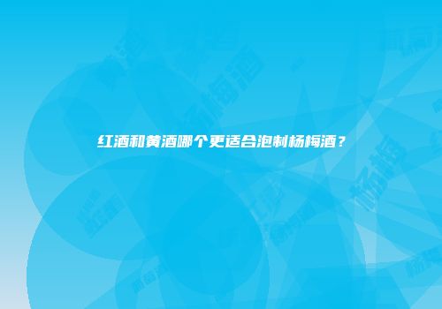 红酒和黄酒哪个更适合泡制杨梅酒？