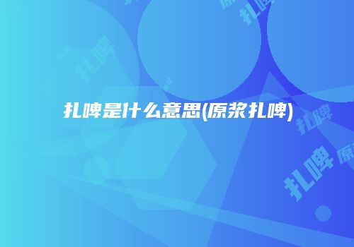 扎啤是什么意思(原浆扎啤)
