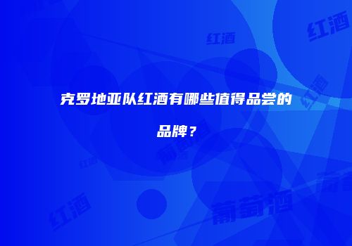 克罗地亚队红酒有哪些值得品尝的品牌？