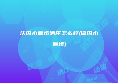 法国小磨坊酒庄怎么样(德国小磨坊)
