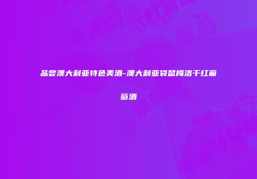 品尝澳大利亚特色美酒-澳大利亚袋鼠梅洛干红葡萄酒