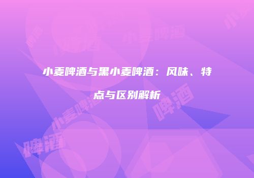 小麦啤酒与黑小麦啤酒：风味、特点与区别解析