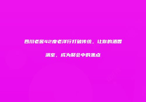 四川老窖42度老洋行打破传统，让你的酒香满室，成为聚会中的焦点