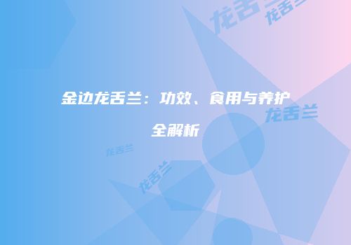 金边龙舌兰：功效、食用与养护全解析