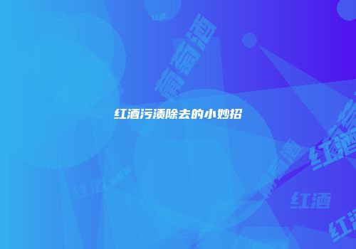 红酒污渍除去的小妙招