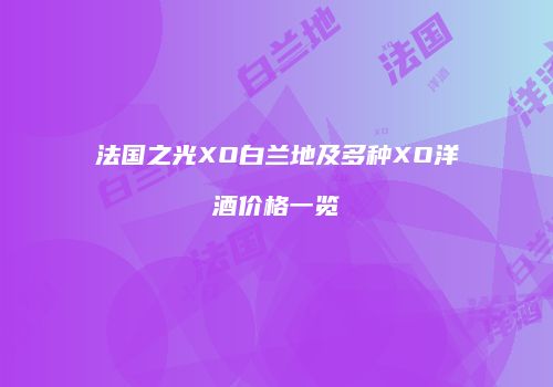 法国之光XO白兰地及多种XO洋酒价格一览