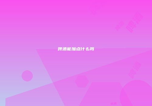 啤酒能加点什么吗