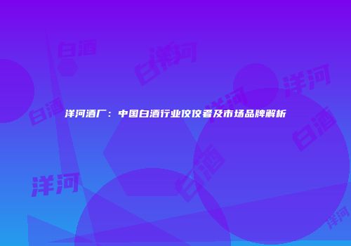 洋河酒厂：中国白酒行业佼佼者及市场品牌解析