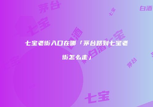 七宝老街入口在哪「茅台路到七宝老街怎么走」