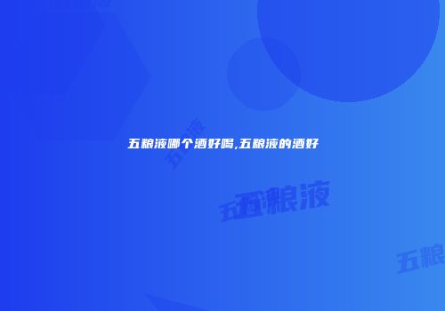 五粮液哪个酒好喝,五粮液的酒好
