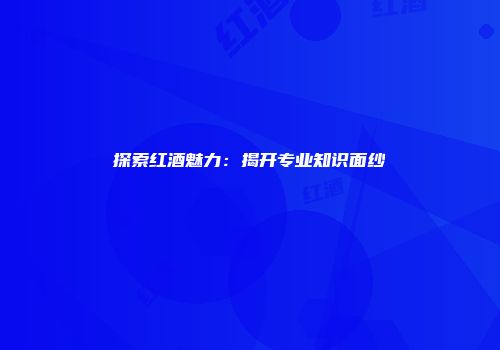 探索红酒魅力：揭开专业知识面纱