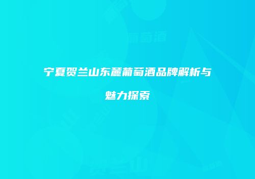 宁夏贺兰山东麓葡萄酒品牌解析与魅力探索