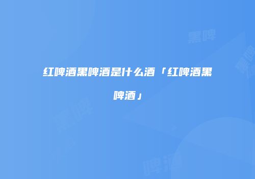 红啤酒黑啤酒是什么酒「红啤酒黑啤酒」