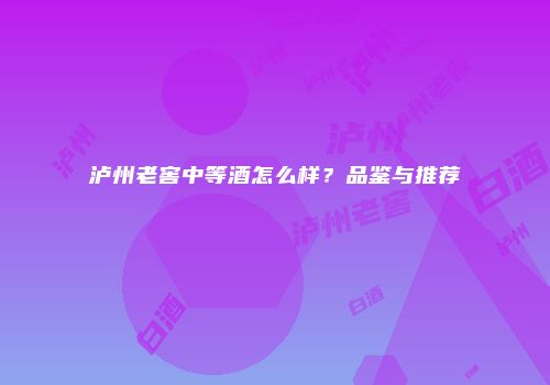 泸州老窖中等酒怎么样？品鉴与推荐