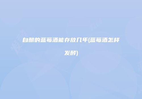 自酿的蓝莓酒能存放几年(蓝莓酒怎样发酵)
