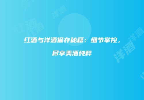 红酒与洋酒保存秘籍：细节掌控，尽享美酒纯粹