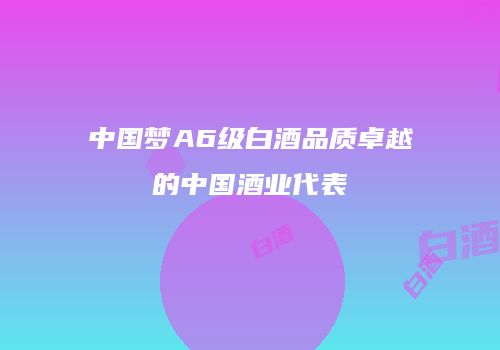 中国梦A6级白酒品质卓越的中国酒业代表